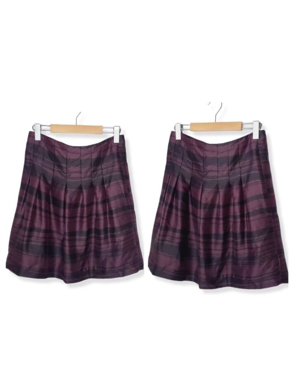 BANANA Republic 100% Silk Black & Merlot print Abstract Skirt, size 2